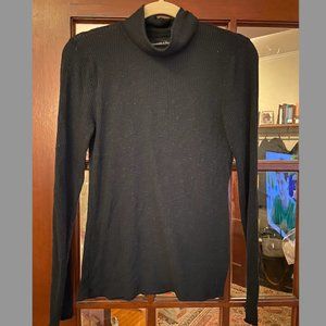 Abercrombie and Fitch Mock Neck Black Ribbed Top